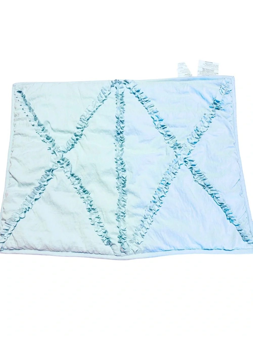 Pottery Barn Kids Blue Diamond Ruched Quilted Standard Sham 20x26